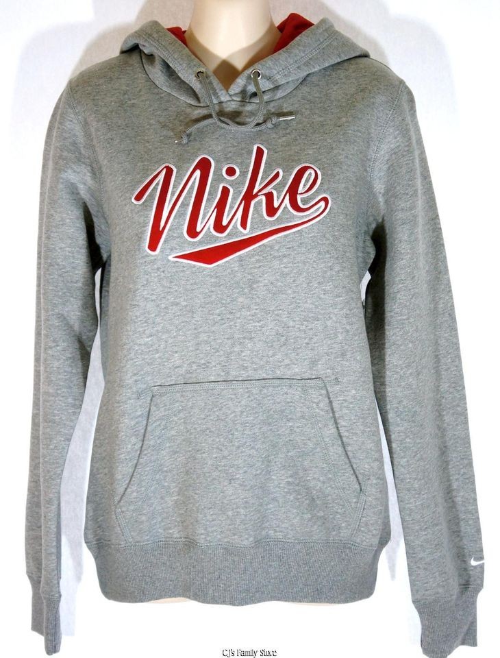 Nike Womens Gray / Red Hoodie Sweatshirt