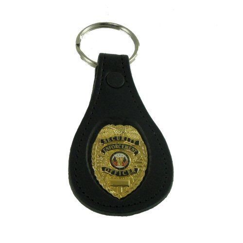 Security Enforcement Officer SEO Guard Leather Key FOB Tag Chain Ring