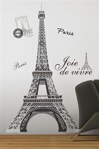 EIFFEL TOWER Paris wall stickers MURAL decals 55 inches tall room 