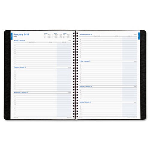 Faux Croc Weekly/Monthly Wirebound Business Planner, 8x11, Red, 2013