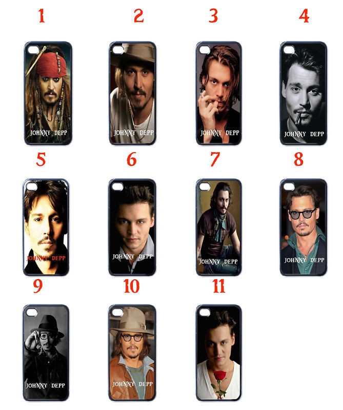 JOHNNY DEPP Celebrity iPhone 4 Black Plastic Case NEW