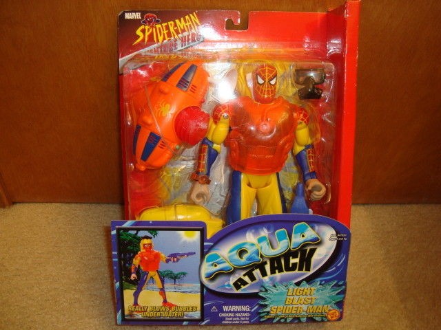 Toy Biz Spider Man Aqua Attack Light Blast Spider Man