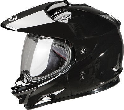 GMAX GM11D Dual Sport/Enduro Full Face Gloss Black Convertible Street 