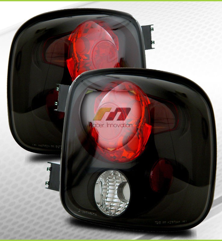 99 04 Silverado/Sier​ra Stepside Black Tail Lights Lamps (Fits More 