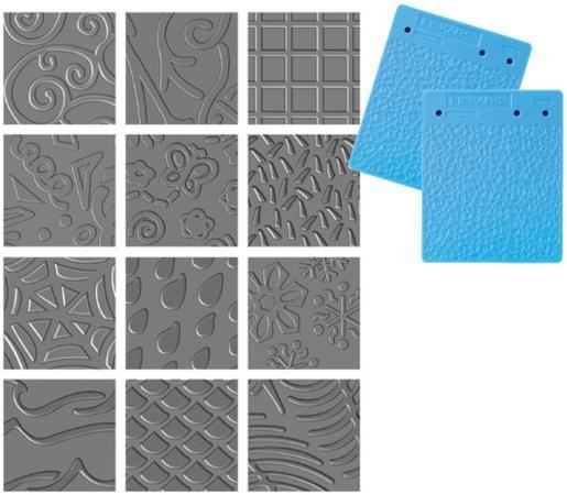 Fiskars Embossing Texture Plates Assortments Crafts 12 Designs NEW