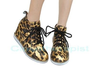 Jeffrey Campbell Funky Animal Print Aversa Wedge Sneaker 8 Bronze 