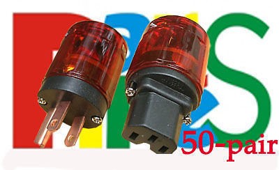 50 Pair, AMP MALE FEMALE AC MAINS POWER PLUG CORD,MF46e