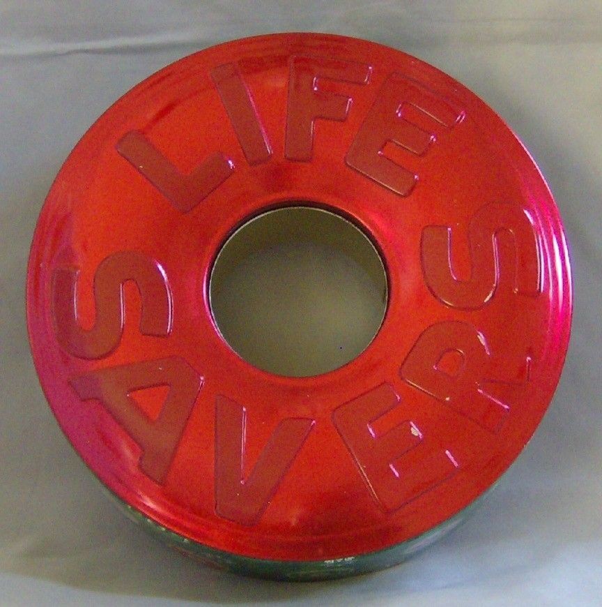 COLLECTIBLE ROUND LIFE SAVERS RED TOP TIN USED GOOD CONDITION