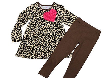 Mallory May Peaches n Cream Leopard Heart Set NWT 5,6,8,10