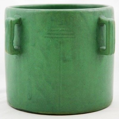 WELLER BEDFORD MATT GREEN 6.5 x 7.5 ARTS & CRAFTS JARDINIERE W 