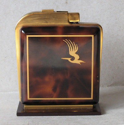 ANTIQUE SWISS LUXURY TABLE PETROL CIGARETTE LIGHTER „NUIT DE LUNE 