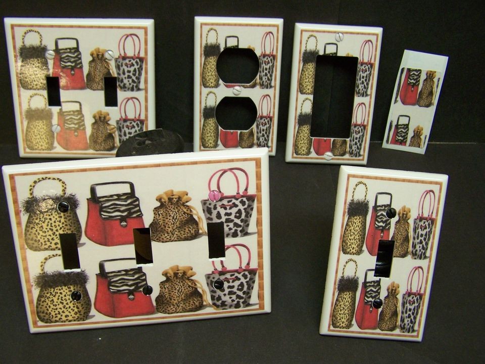 ZEBRA LEOPARD PRINT HANDBAGS #2 PURSE LIGHT SWITCH COVER PLATE OR 