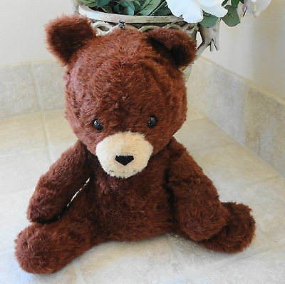   ANIMAL FAIR Chestnut Brown Plush Stuffed Sitting Teddy Bear Animal Toy