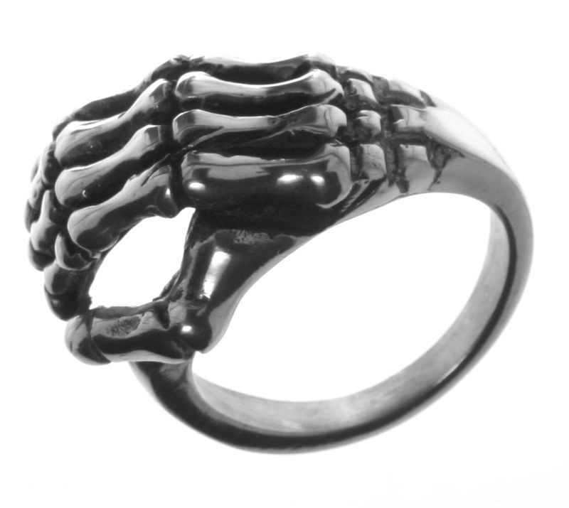 Alpaca Silver Ring R4 Skeleton Hand Life Death Size 9
