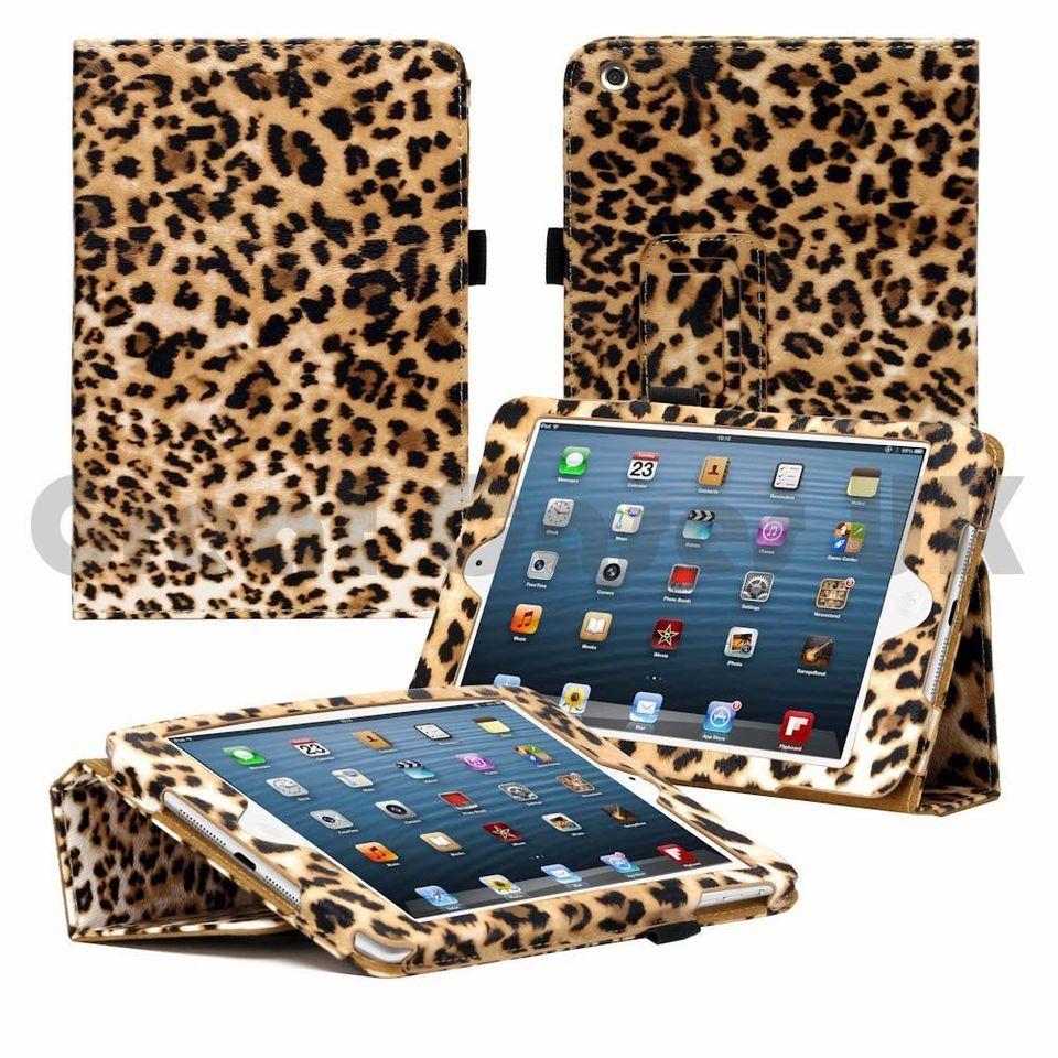 NEW APPLE IPAD MINI LEOPARD PATTERN HAND GRIP CASE COVER   FAST UK 