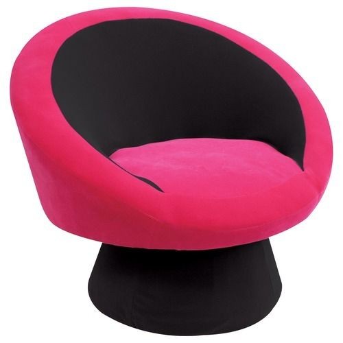 LumiSource Saucer Chair in Black / Hot Pink CHR SAUCE BK+PK