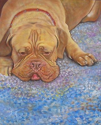   Original Painting French Mastiff Dog Breed Portrait Acrylic