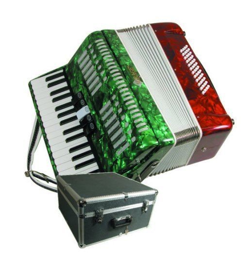 Mirage Mexican Flag Color Piano Key Accordion w/ Case