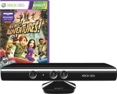 OFFICIAL MICROSOFT XBOX 360 KINECT SENSOR + Adventures Game Bundle LN