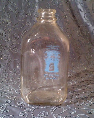 Vintage Lawsons 1/2 Gallon Milk Bottle / Jug, Container, Glass, 10 x 