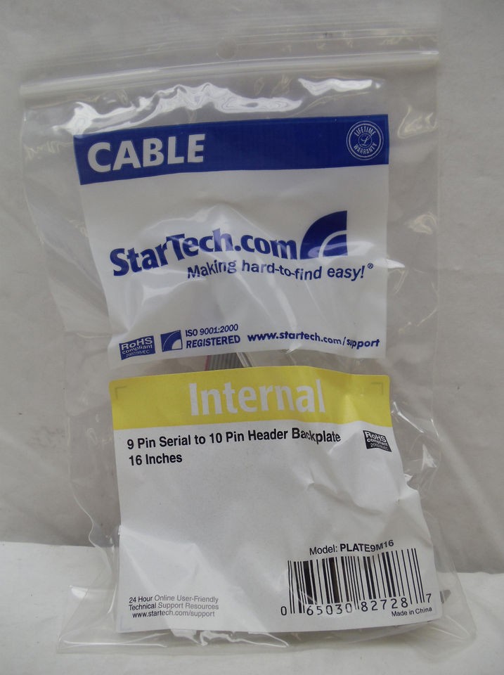 New StarTech Internal 9 Pin Serial to 10 Pin Header Backplate 16 