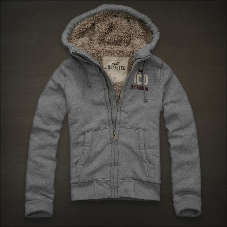 NEW Hollister Sherpa Hoodie Jacket Sweatshirt Coat X Large Medium M XL