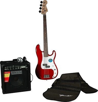 Squier P Bass Pack with Rumble 15 Amplifier (Metallic Red)