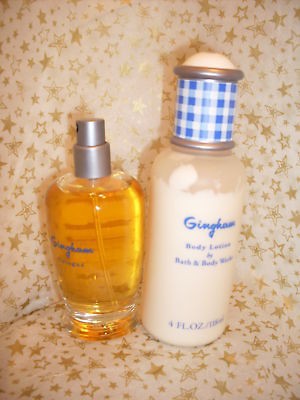 LOT 2 GINGHAM BATH&BODY WORKS COLOGNE/PERFUM​E 2oz/60ml+FREE LOTION 