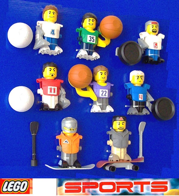 McDonalds 2004 Sports 8 toy complete set Lego Promo cake decoration 