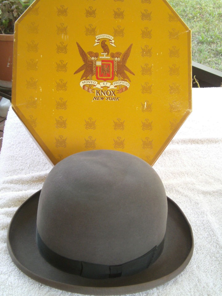 VTG bowler/Derby hat from Knox of New York with Orig Box. Made of 