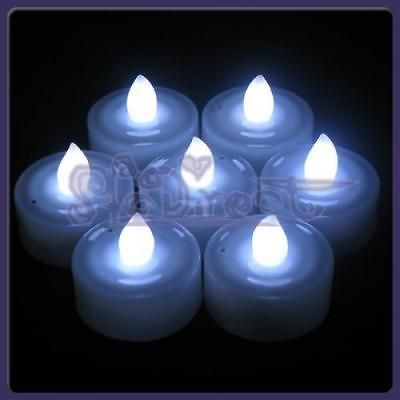 Lot 12 White LED Candles Tealight Wedding Party Favors