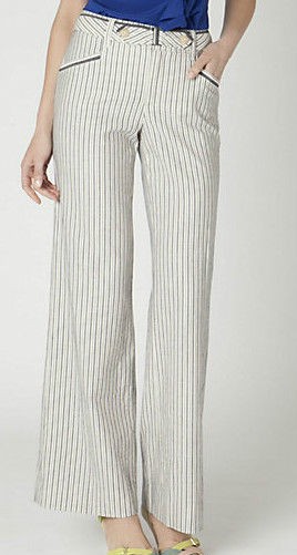 ANTHROPOLOGIE Cartonnier Seersucker Striped Wide Leg Trousers Pants 