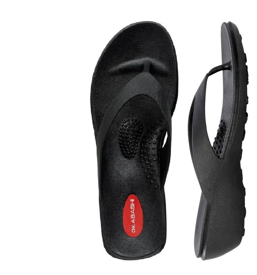 Okabashi Aspire / Splash Flip Flops Black New NWT