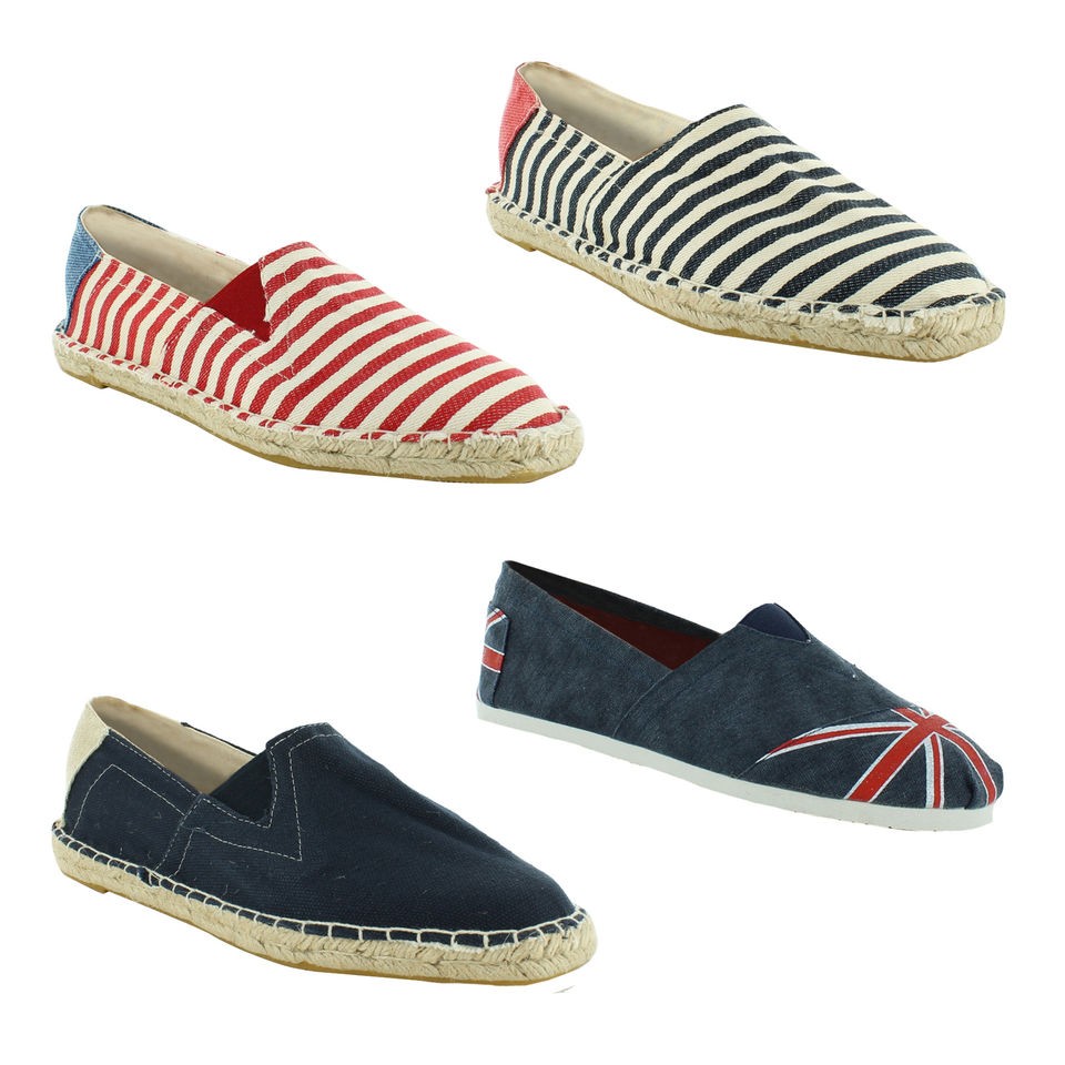   Canvas Plimsolls Slip On Plims Espadrilles Trainers Shoes Size UK 6 12