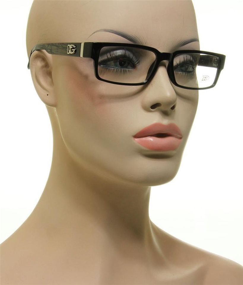 New DG Eyewear Black And Beige Web Design Rectangular Clear Lens 