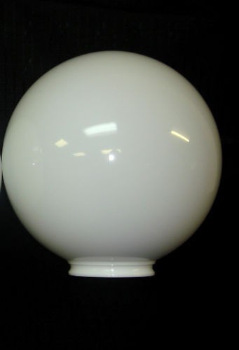 10 WHITE ROUND GLOBE LIGHT FIXTURE PLASTIC NECKLESS ACRYLIC POLE 