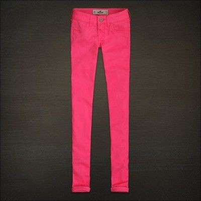 NWT HOLLISTER FALL 2012 NEON PINK SKINNY JEGGINGS JEANS LEGGINGS 3