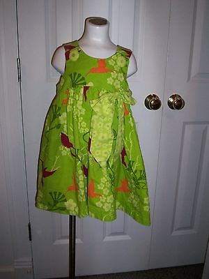 Jelly the Pug Boutique Girls Green Print Dress size 6