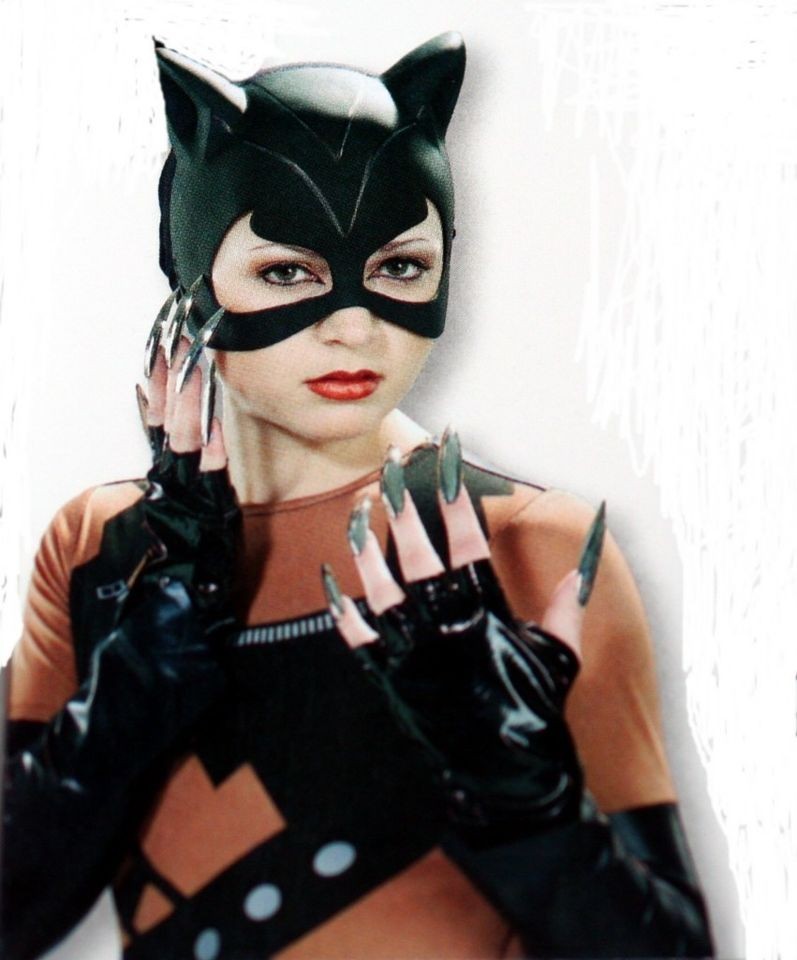   Cat Woman CATMASK CAT HALF MASK GLOVES FINGER NAILS Womens COSTUME SET