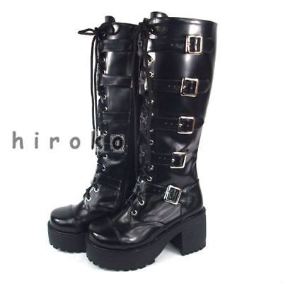   COSplay black rock PUNK visual kei shoes fashion shoes Boots platform