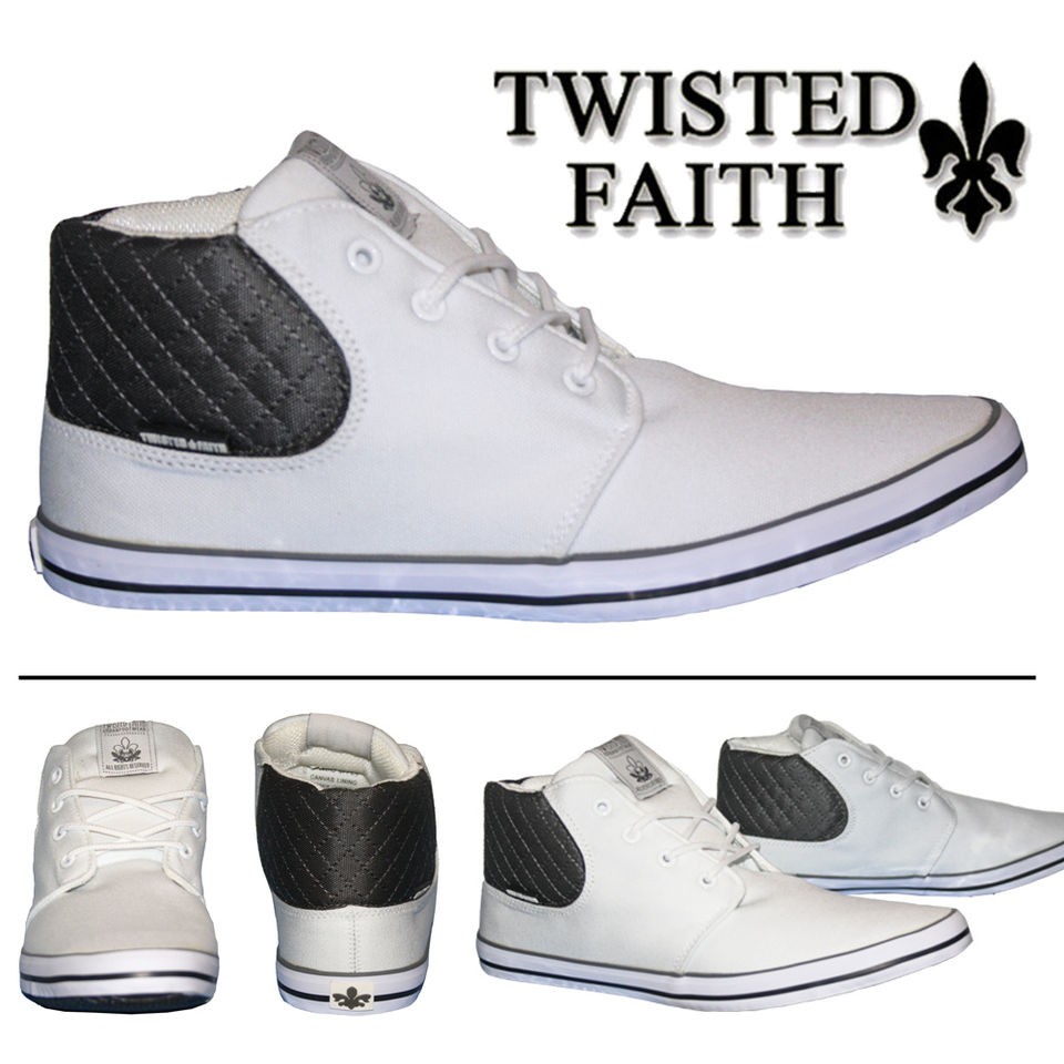   FAITH HIGH TOP HI PUMPS WHITE PLIMSOLLS CANVAS DESIGNER SHOES BOOTS