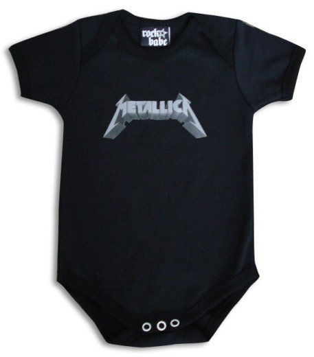 METALLICA METAL LOGO BLACK BABY SUIT SHIRT ROMPER 12 18