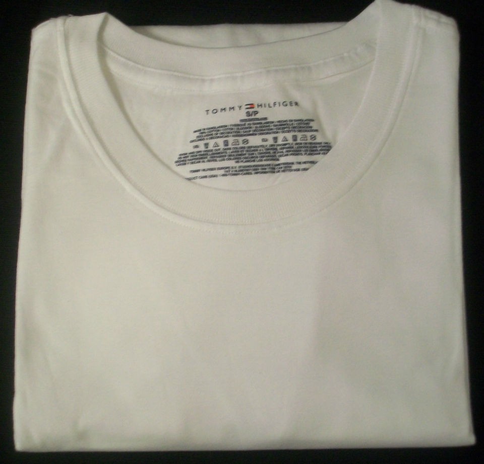 TOMMY HILFIGER MENS COTTON CLASSIC WHITE CREW T SHIRT UNDERSHIRT S M L 