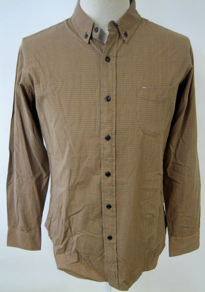 OBEY CLOTHING BRIDGESTONE MENS LS WOVEN SHIRT MICRO PLAID ART NWT 