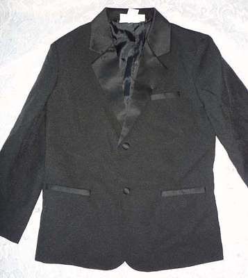 NWT BOYS WEDDING RINGBEAR FORMAL BLACK TUXEDO SUIT JACKET #2XL(3 4 