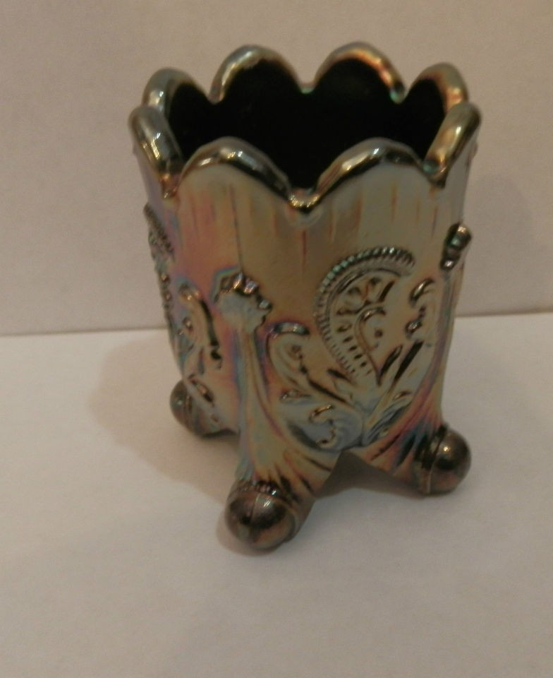 VINTAGE TOOTHPICK HOLDER FOOTED TOOTHPICK HOLDER VINTAGE CARNIVAL 