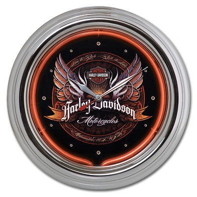 HARLEY DAVIDSO​N EAGLE WINGS NEON CLOCK HDL 16626