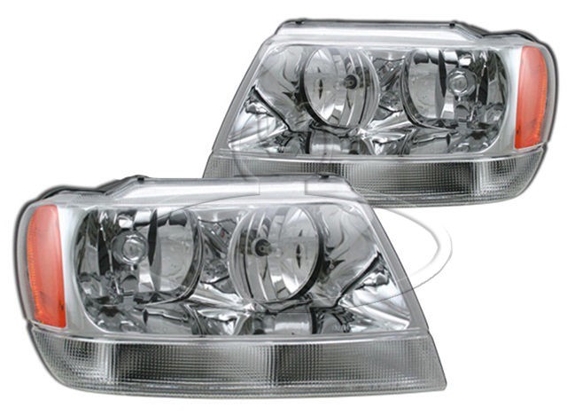 New Replacement Headlight Assembly PAIR / FOR 99 04 JEEP GRAND 