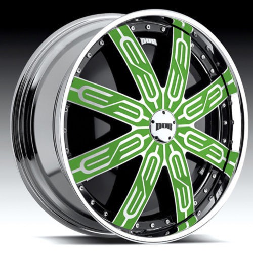 24 DUB TYCOON SPINNER CHROME WHEEL SET   CUSTOM COLORS