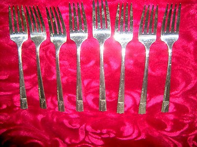 Oneida Nobility Silver Plate Salad Forks, 4 Crown Mark / Caprice 